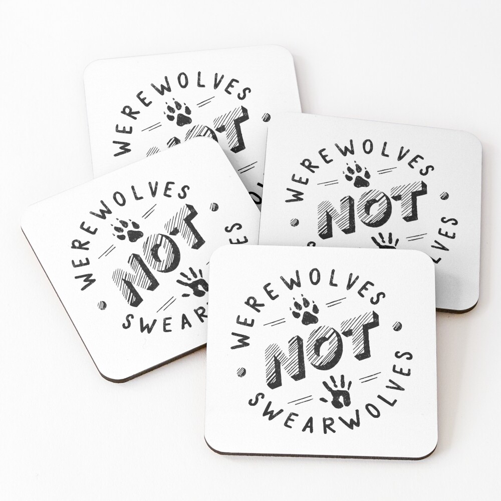 Werewolves not Swearwolves Coasters (Set of 4)