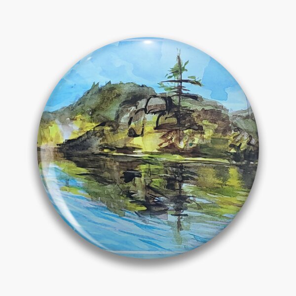 Item preview, Big Bear Lake Watercolor Painting of Big Bear Reflection designed and sold by signaturelaurel.