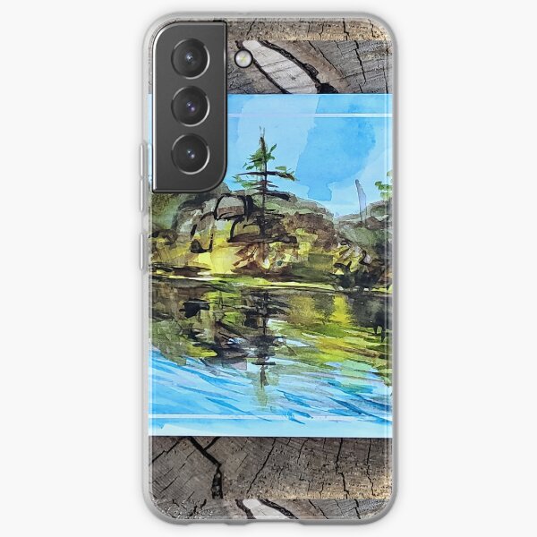 Big Bear Lake Watercolor Painting of Big Bear Reflection Samsung Galaxy Soft Case
