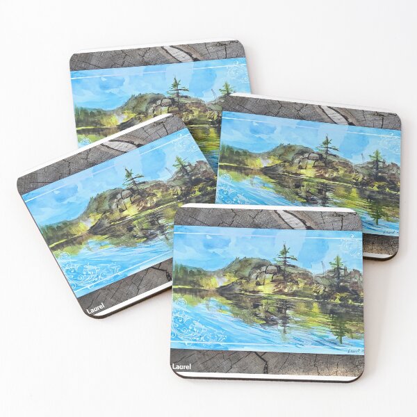Item preview, Big Bear Lake Watercolor Painting of Big Bear Reflection designed and sold by signaturelaurel.