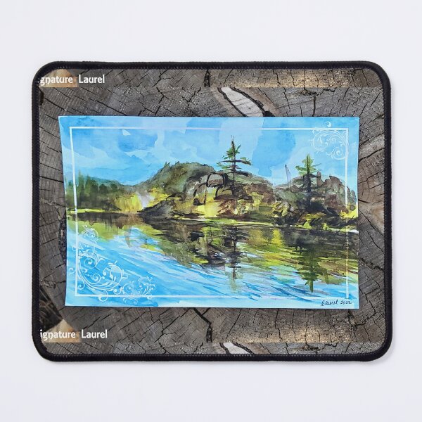 Item preview, Big Bear Lake Watercolor Painting of Big Bear Reflection designed and sold by signaturelaurel.