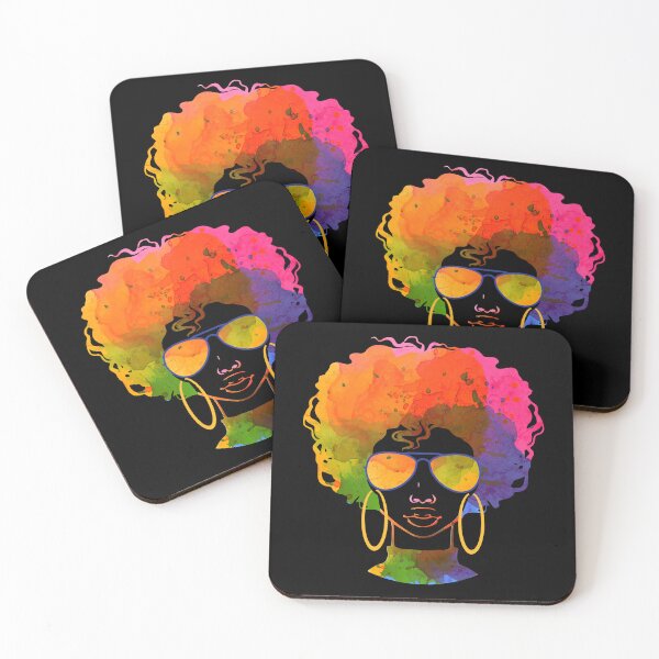 Item preview, Black Afro Queen Hair Natural African American Melanin Art designed and sold by Lenny Stahl.