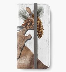 Rustic Holiday Burlap Deer iPhone Wallet/Case/Skin