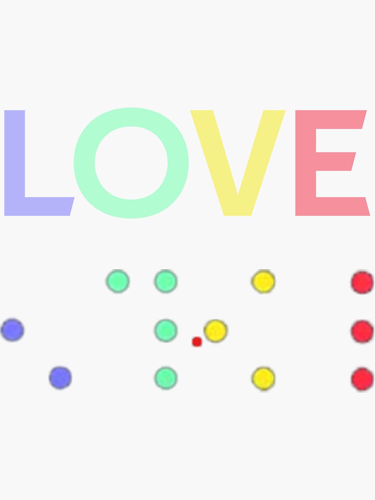 “Braille Love” Sticker for Sale by rachidhaz | Redbubble