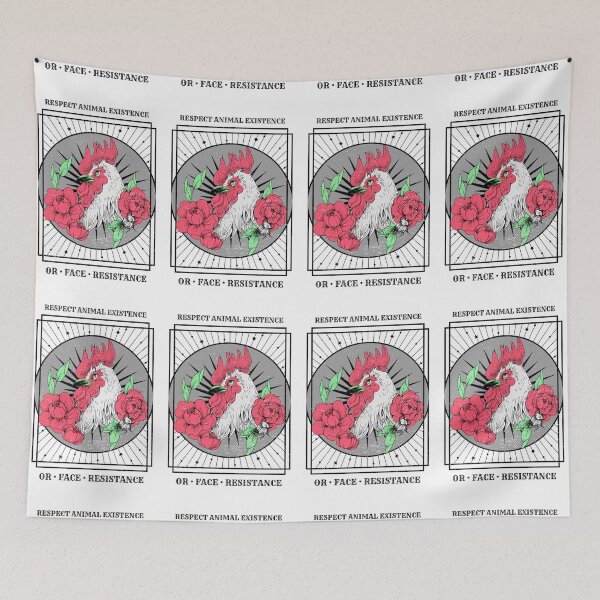 Item preview, Respect Animal Existence Vegan Punk Chicken Rooster designed and sold by jrobdesignz.