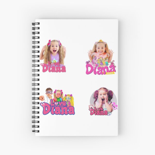 The Kids Diana Show, Diana Sticker Pack  Spiral Notebook for Sale by  meudya