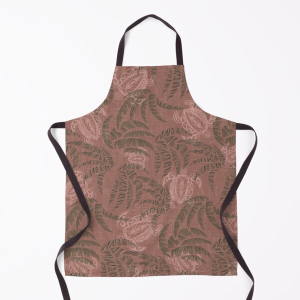 Item preview, Hawaiian Brown Tapa Turtles and Palm Leaves Pattern designed and sold by sunnthreads.