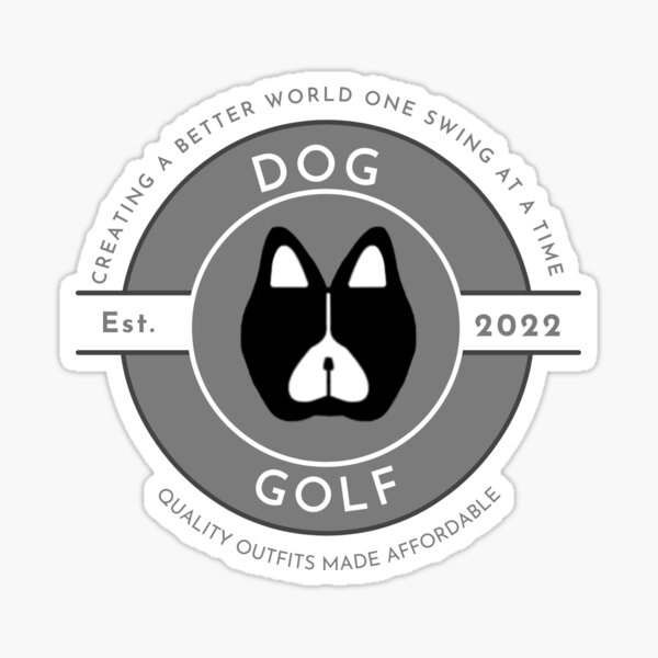 "Dog Golf Grey " Sticker by DogGolf Redbubble