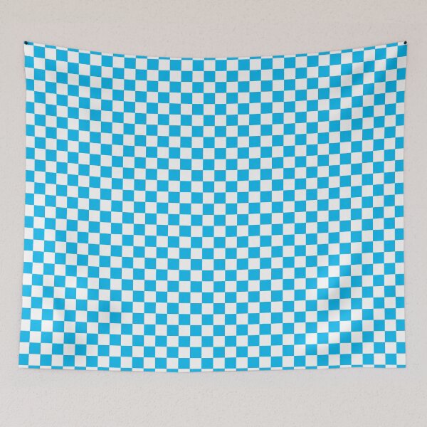 Item preview, Checked pattern colorful plaid design - bright blue and white designed and sold by TalBright.