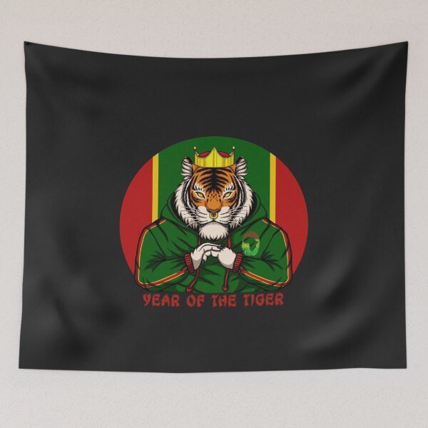 Item preview, Year Of The Tiger | Vintage Sunset Tiger with Crown designed and sold by HarlemsGee.