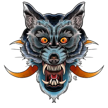 Artwork thumbnail, Neotraditional Wolf by Ink-d-Francis