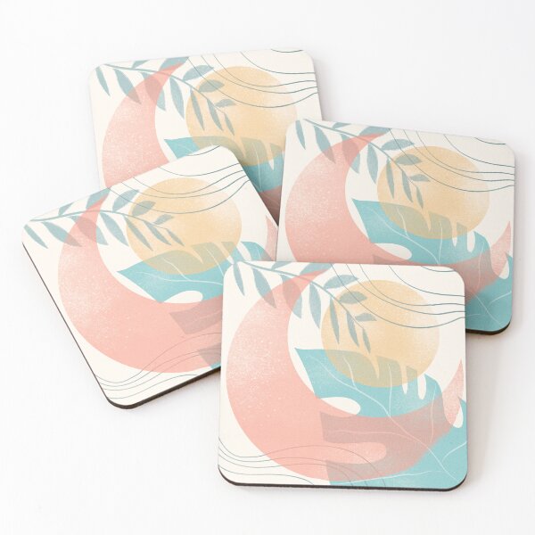 Item preview, Pastel Moon and Tropical Leaf Boho Minimalist Art designed and sold by major-crimes.