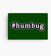 Humbug - Christmas - Hashtag - Black & White Canvas Print