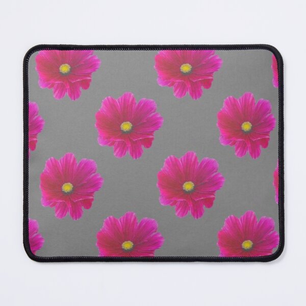 Item preview, FUCHSIA PINK COSMOS FLORALS GARDEN GREY ABSTRACT designed and sold by sharlesart.