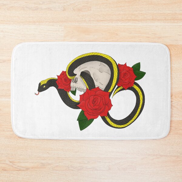Item preview, Tattoo Skull with Roses and Snake designed and sold by Phosphorescent Dreaming.