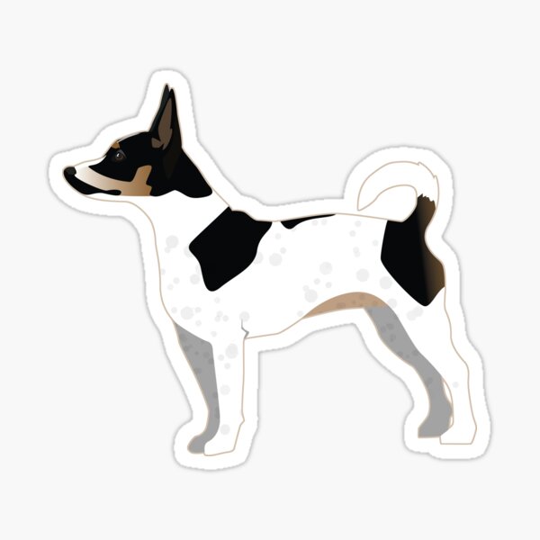 Rat Terrier Basic Dog Breed Silhouette Illustration Sticker