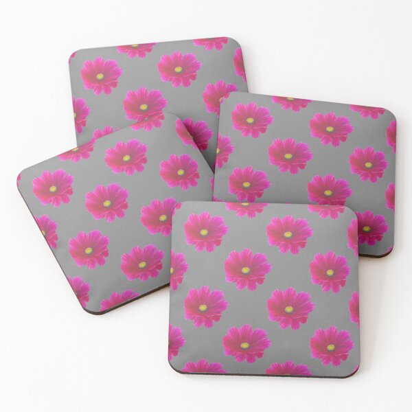Item preview, FUCHSIA PINK COSMOS  FLORALS GARDEN GREY ABSTRACT designed and sold by sharlesart.