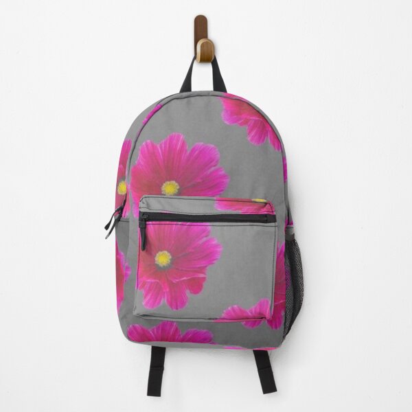 Item preview, FUCHSIA PINK COSMOS FLORALS GARDEN GREY ABSTRACT designed and sold by sharlesart.