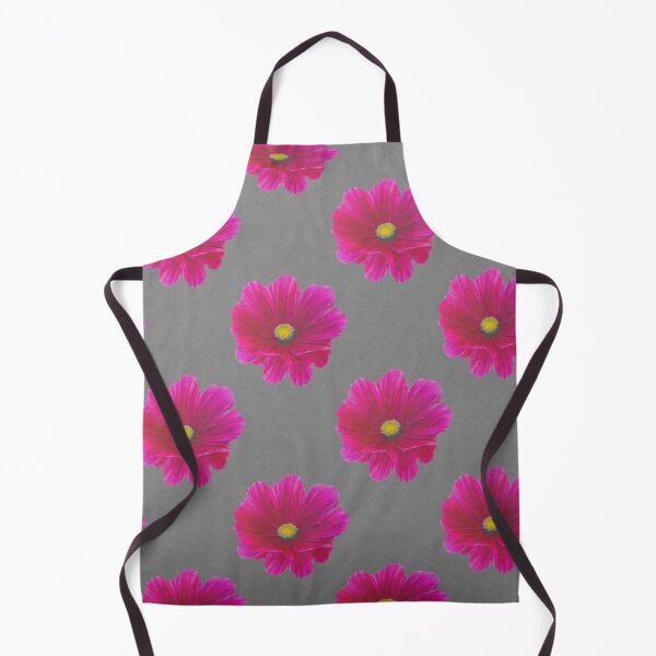 Item preview, FUCHSIA PINK COSMOS FLORALS GARDEN GREY ABSTRACT designed and sold by sharlesart.