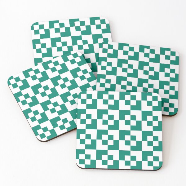 Item preview, Emerald Green Geometric Non Traditional Check Pattern designed and sold by CJAura by Claire Jane Johnson.