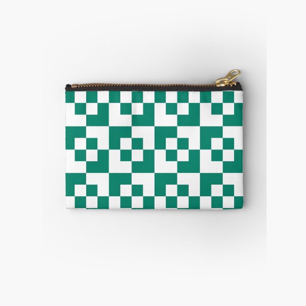 Item preview, Emerald Green Geometric Non Traditional Check Pattern designed and sold by CJAura by Claire Jane Johnson.