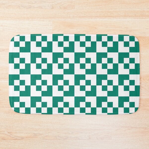 Item preview, Emerald Green Geometric Non Traditional Check Pattern designed and sold by CJAura by Claire Jane Johnson.