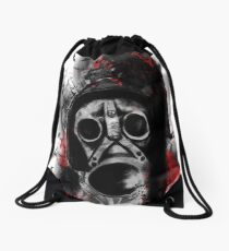 Trash polka gas mask Drawstring Bag