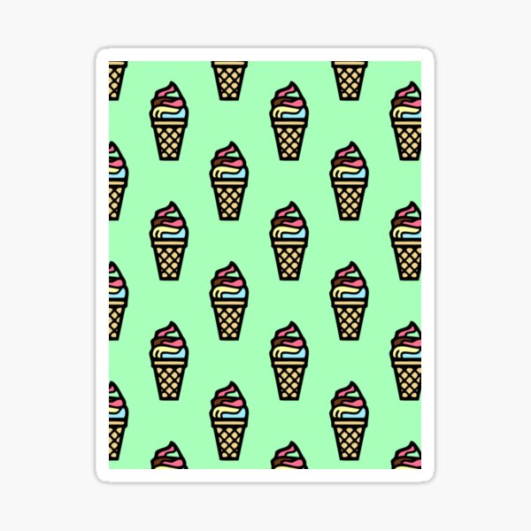 icecream cones blue pattern print fun funky colorful ice cream cone sticker by rickitywrecked redbubble