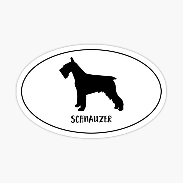 Schnauzer Dog Classic Breed Silhouette Oval Sticker Sticker
