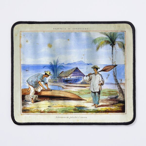 Item preview, Men Crafting Feluccas and Canoes, Province of Barbacoas , 1853 , Watercolor By Manuel María Paz Delgado designed and sold by Momo-Stores.