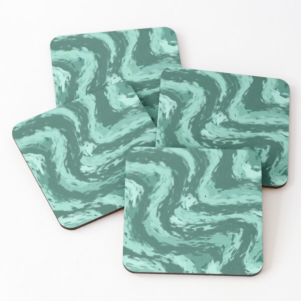 Item preview, Cyan Feather Wave Pillow designed and sold by mtobi12.