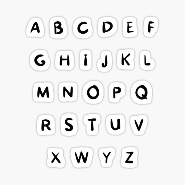 Alphabet Letters sticker sheet - capital letters sticker set Sticker
