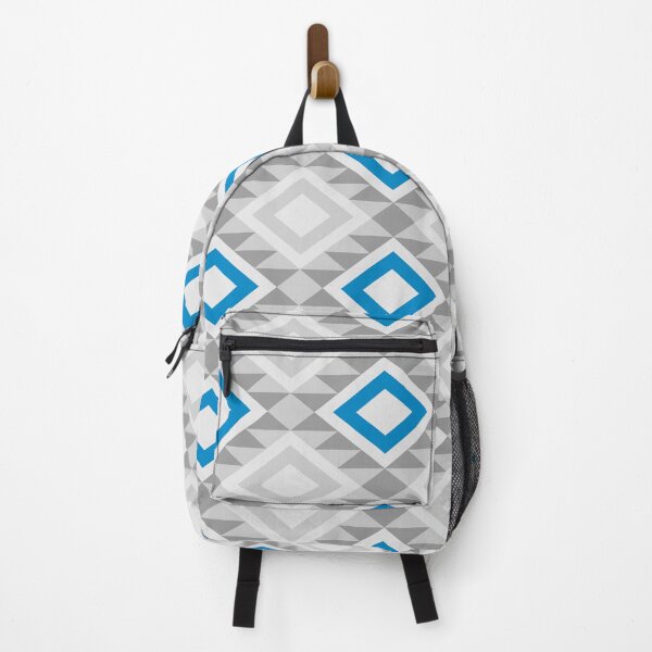 Item preview, Light Grey Geometric Aztec Pattern - Blue Background designed and sold by kernowerno.
