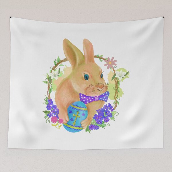 Item preview, Vintage Easter Bunny with Blue Egg designed and sold by silviaol.