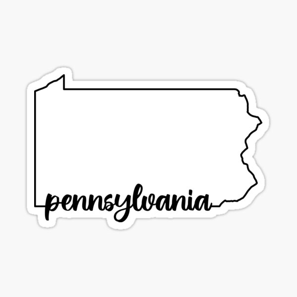 Pennsylvania State Outline Sticker For Sale By EvolvClothing Redbubble   St,small,507x507 Pad,600x600,f8f8f8 