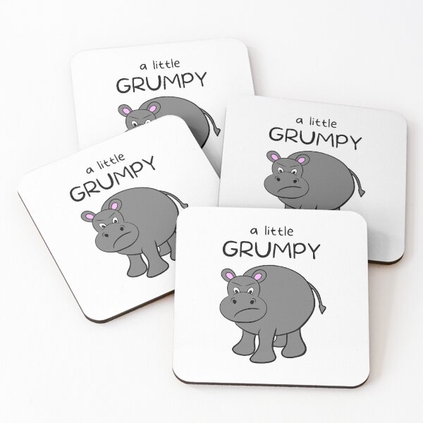 Item preview, A little Grumpy Hippo Cartoon Drawing designed and sold by SparkyMae.