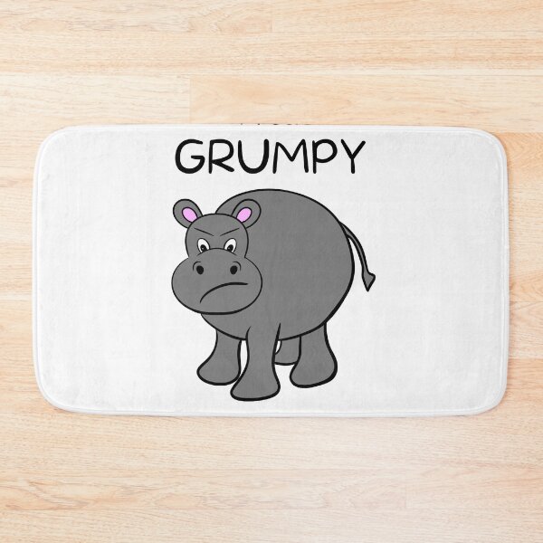Item preview, A little Grumpy Hippo Cartoon Drawing designed and sold by SparkyMae.