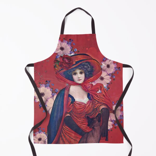Item preview, Lady in Red with Cat designed and sold by Lisa Marie Mercer.