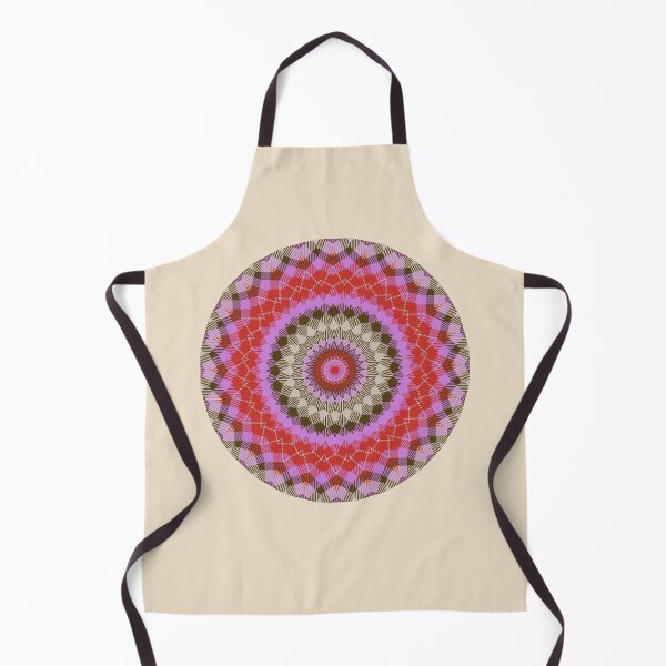 Item preview, Happy Plaid Sunburst Mandala in Magenta Red Tan Brown designed and sold by SeaChangeDesign.
