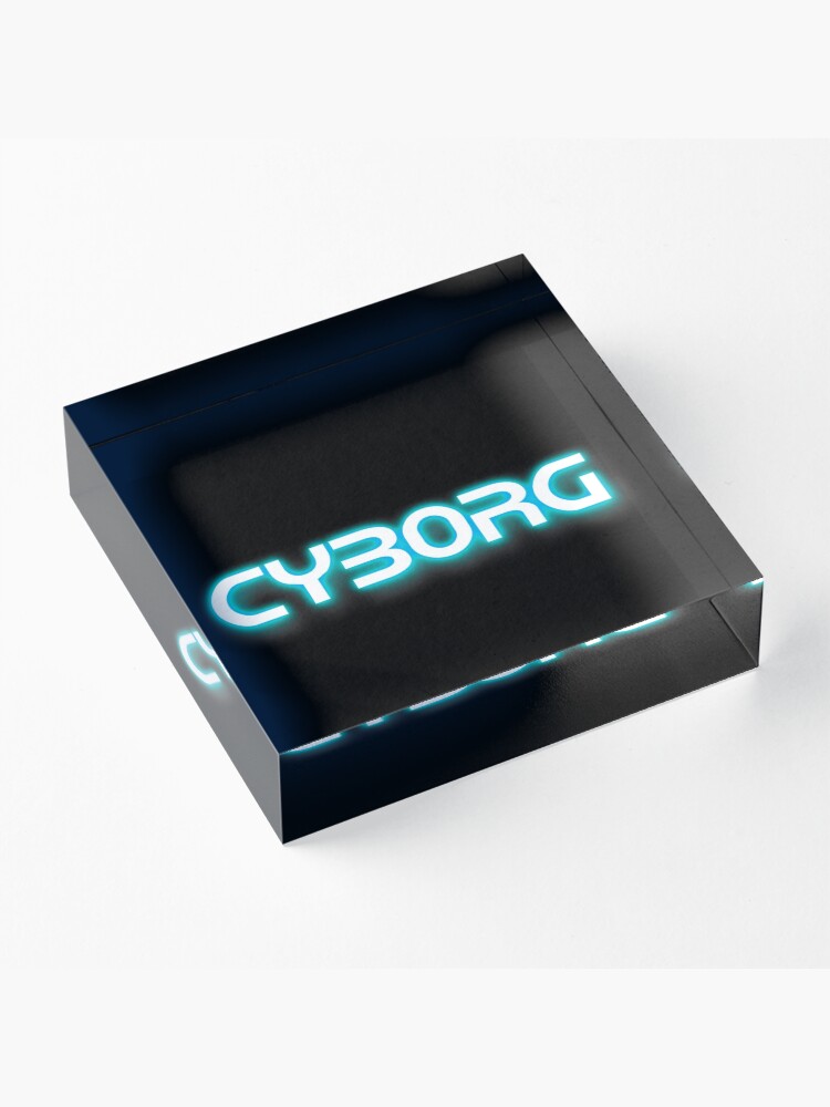 Alternate view of Neon Blue Cyborg Acrylic Block