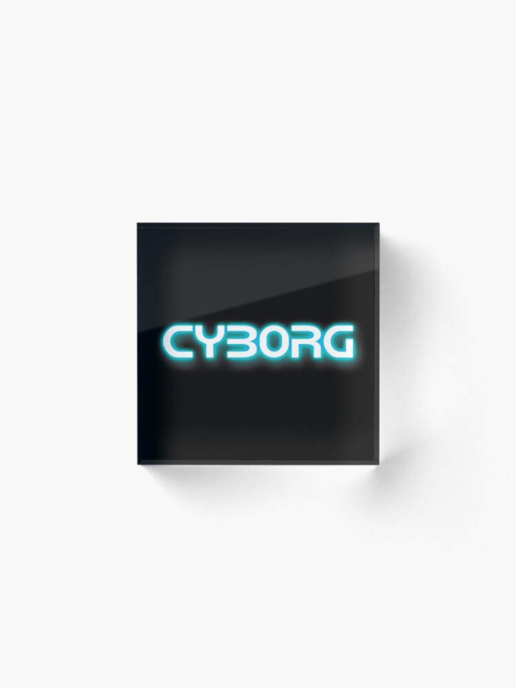 Alternate view of Neon Blue Cyborg Acrylic Block