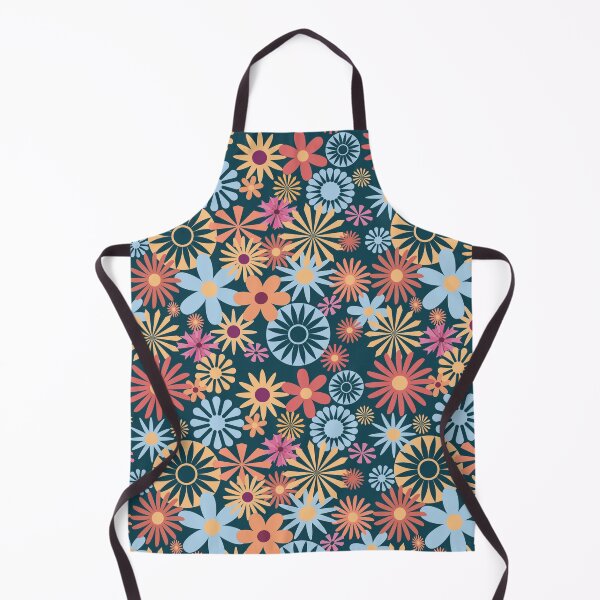 Item preview, Ye of Good Cheer | Cheerful Retro Floral Pattern, Peaceful Happy Vintage Flowers in Teal, Creme, Baby Blue, Pink designed and sold by arlutai.