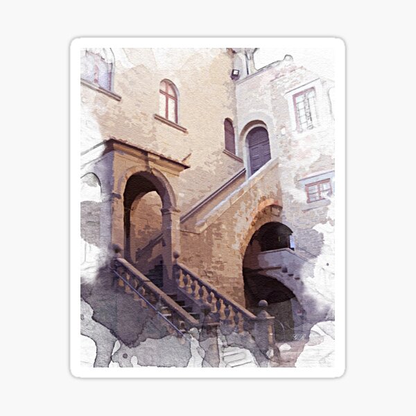Tuscany. Old castle. Cortona Sticker
