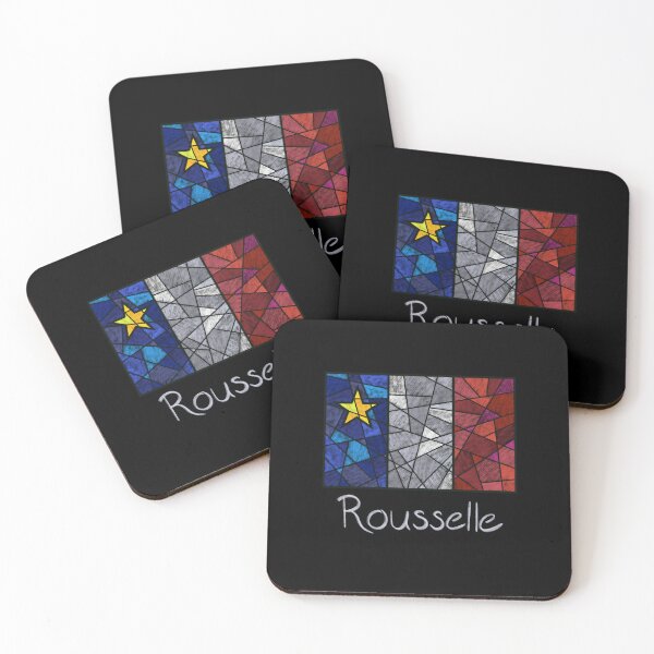 Item preview, Acadian Flag pastel mosaic Rousselle - Drapeau acadien mosaïque pastel vitrail Rousselle designed and sold by ColoursOfFrance.