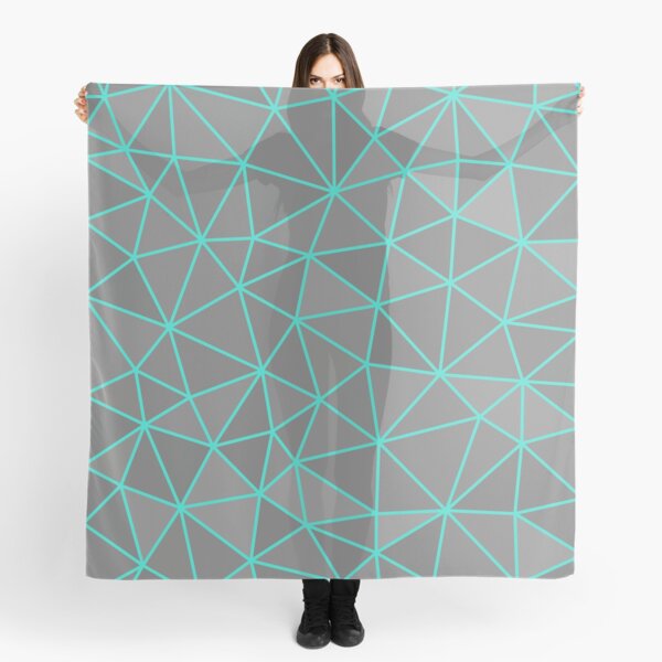 Aperçu de l'œuvre Nuances de gris abstrait géométrique Turquoise Wireframe Pattern Design créée et vendue par patternsoup.