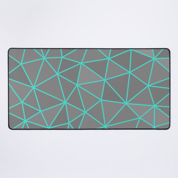 Aperçu de l'œuvre Nuances de gris abstrait géométrique Turquoise Wireframe Pattern Design créée et vendue par patternsoup.