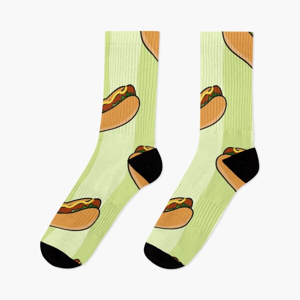 Item preview, Hotdogs Green Yellow Stripes Pattern Print Fun Funky Colorful Yummy Fast Food designed and sold by Shayna Westfall.