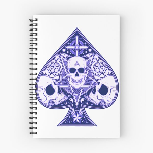 Item preview, Spades Skulls and Pentacles with Roses in Blue and Lavender  designed and sold by HappyHermit9.