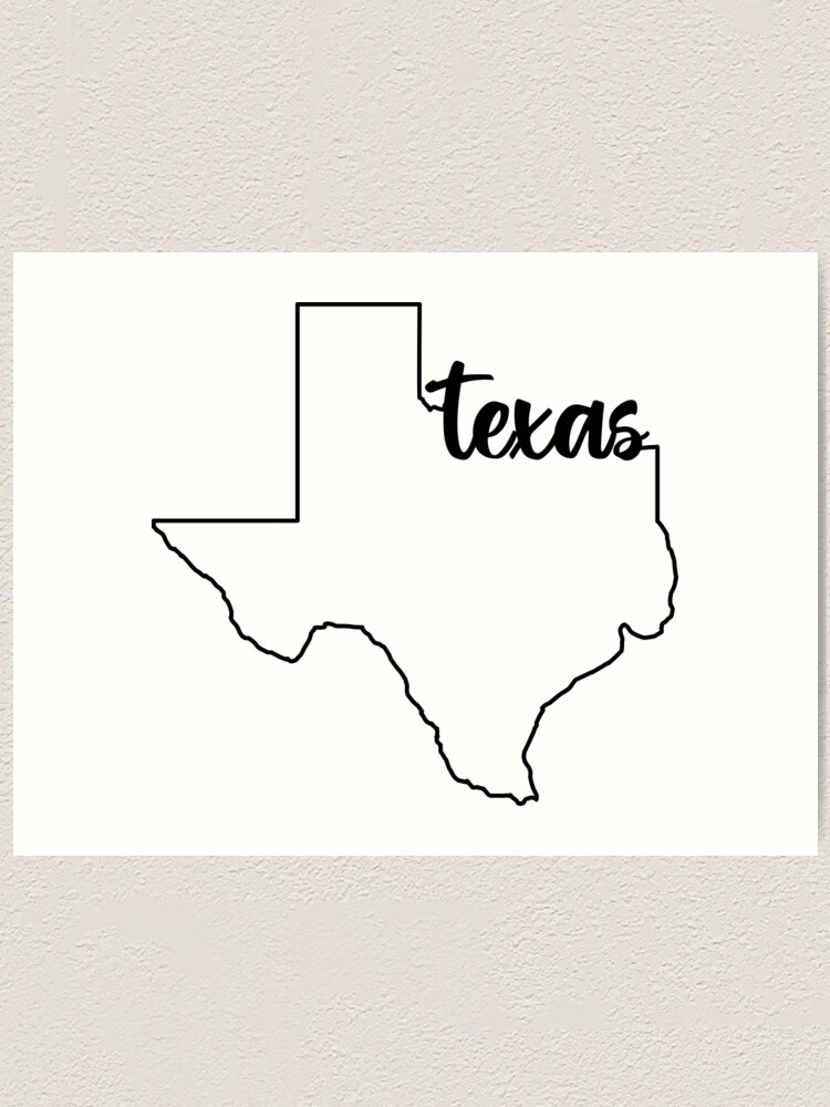 texas-state-outline-art-print-for-sale-by-evolvclothing-redbubble