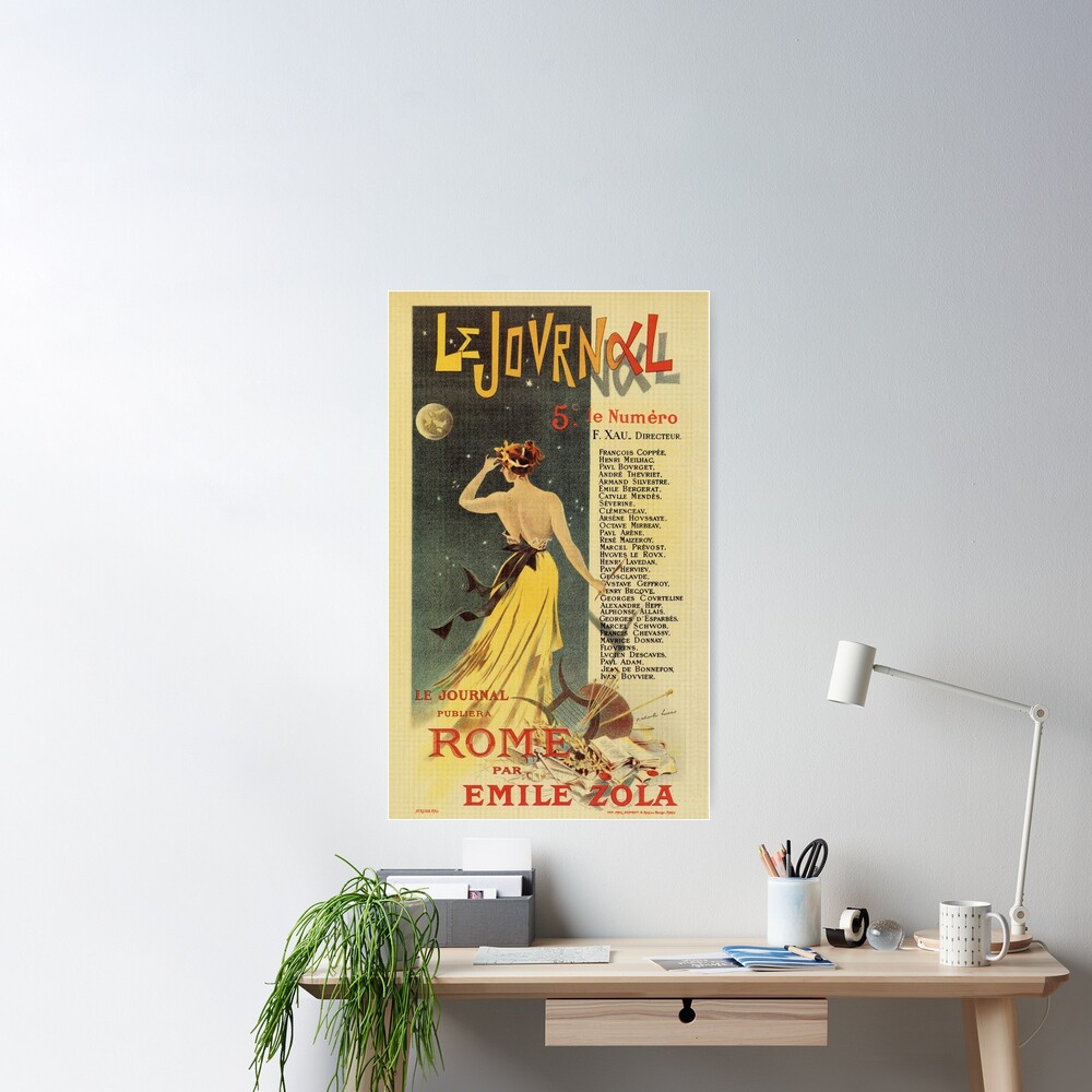 1899 French literary magazine, Emile Zola novel ad Poster for Sale by  aapshop